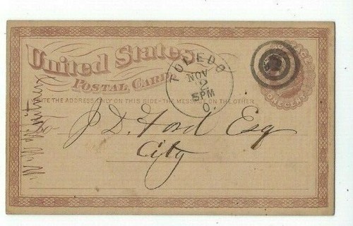 1875 ux3 postal - card,, toledo